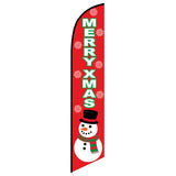 15' Merry Xmas Feather Flag with custom printed graphics