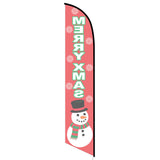 15' Merry Xmas Feather Flag with custom printed graphics