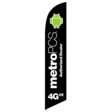 15' MetroPCS 4GLTE Black Feather Flag personalized with logo
