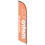 15' MetroPCS Authorized Dealer Orange Feather Flag custom printed with company logo
