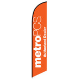 15' MetroPCS Authorized Dealer Orange Feather Flag custom printed with company logo