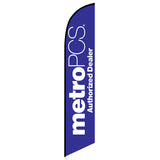 15' MetroPCS Authorized Dealer Purple Feather Flag printed in full color