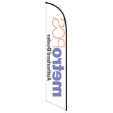 15' MetroPCS Authorized Dealer White Feather Flag printed to your specs