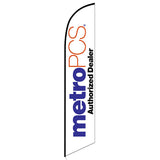 15' MetroPCS Authorized Dealer White Feather Flag printed to your specs