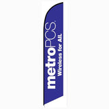15' MetroPCS Wireless For All Purple Feather Flag with your custom branding