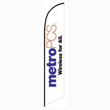 15' MetroPCS Wireless For All White Banner Flag printed with custom graphics