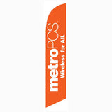 15' MetroPCS Wireless For All Orange Feather Flag with your custom brand