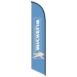15' Michelin (Blue) Feather Flag personalized with logo