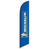 15' Michelin (Blue) Feather Flag personalized with logo
