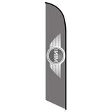 15' Mini Cooper Feather Flag with custom printed graphics