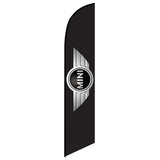 15' Mini Cooper Feather Flag with custom printed graphics