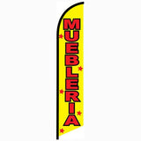 15' Muebleria Feather Flag with custom printed logo