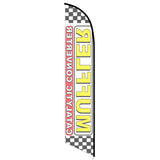 15' Muffler Catalytic Converter Checkered Banner Flag printed in full color