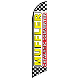 15' Muffler Catalytic Converter Checkered Banner Flag printed in full color