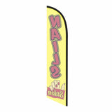 15' Nails Salon Feather Flag Yellow custom printed with company logo