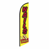 15' Nails Salon Feather Flag Yellow custom printed with company logo