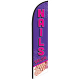 15' Nails Salon Feather Flag printed in full color