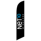 15' Net10 Wireless Black Feather Flag with custom printed graphics