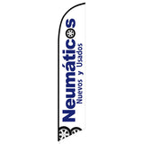 15' Neumaticos Nuevos Y Usados Feather Flag with custom printed graphics