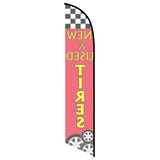 15' New And Used Tires Swooper Flag with custom printed logo