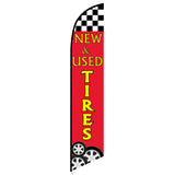 15' New And Used Tires Swooper Flag with custom printed logo