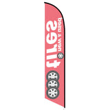 15' New And Used Tires (Red) Feather Flag with personalized logo
