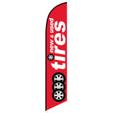 15' New And Used Tires (Red) Feather Flag with personalized logo