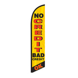 15' No Credit Bad Credit OK (Yellow) Feather Flag printed to your specs