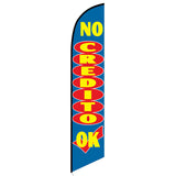 15' No Credito OK Feather Flag with custom printed graphics