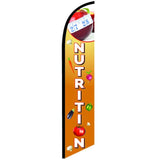 15' Nutrition Feather Flag custom printed with company logo