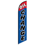 15' Oil Change Blue And Red Feather Flag with your custom brand