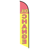 15' Oil Change Yellow And Red Banner Flag with custom printed graphics