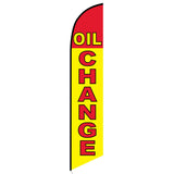 15' Oil Change Yellow And Red Banner Flag with custom printed graphics