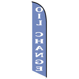 15' Oil Change Blue Feather Flag with your custom branding