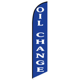 15' Oil Change Blue Feather Flag with your custom branding