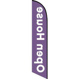 15' Open House Purple Feather Flag personalized with logo