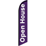 15' Open House Purple Feather Flag personalized with logo