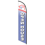 15' Open House Blue Feather Flag customized with your graphics