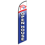 15' Open House Blue Feather Flag customized with your graphics