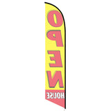 15' Open House Red And Yellow Feather Flag with personalized logo