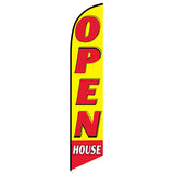 15' Open House Red And Yellow Feather Flag with personalized logo