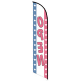 15' Open (Patriotic) Feather Flag with your custom branding
