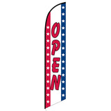 15' Open (Patriotic) Feather Flag with your custom branding