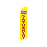 15' Open Saturday Feather Flag with personalized logo