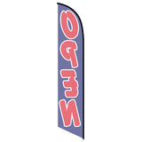 15' Open (Blue And Red) Feather Flag with custom printed logo