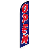 15' Open (Blue And Red) Feather Flag with custom printed logo