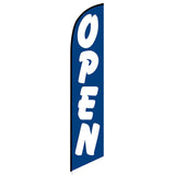 15' Open (Blue & White) Feather Flag with custom printed graphics