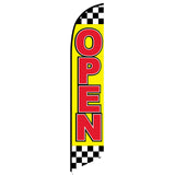 15' Open (Checkered) Feather Flag  with custom printed graphics