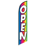 15' Open (Rainbow) Feather Flag with your custom branding