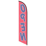 15' Open (Red And Blue) Feather Flag with your custom brand